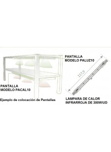 Pantalla mantenedor de calor fondo 150 para estante sobremesa