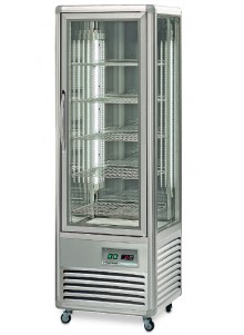 Vitrina expositora refrigerada para pastelería 4 caras de cristal