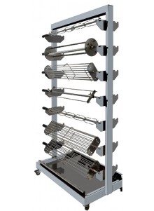 Carro auxiliar portaespadas de asador de pollos arilex