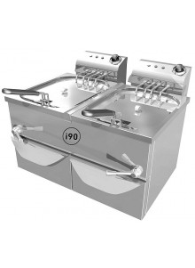 Freidora doble de agua y aceite eléctrica sobremesa 10L fondo 510