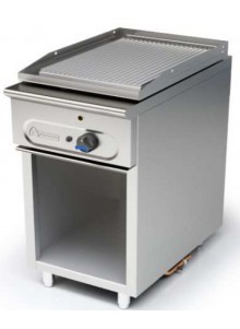 Fry top a gas estriado con mueble  fondo 750