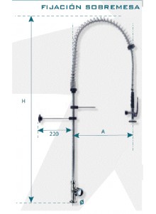 Grifo de lavado grupo ducha con salida de agua fría mando multi giro