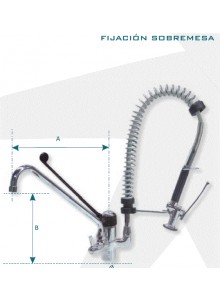 Grifo De Lavado Grupo Ducha Con Salida de mezcla De Agua Fría/Caliente palanca negra y grifo de servicio Mignon