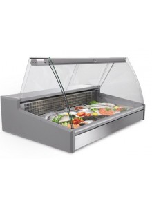 Vitrina expositora refrigerada especial pescadería sobremesa y con base