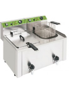 Freidora doble eléctrica con grifo sobremesa 10L 380v