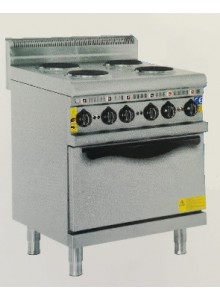 Cocina eléctrica 4 fuegos con horno fondo 700
