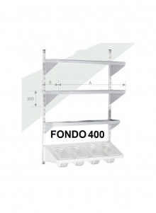 Estantería regulable liso, fondo 400