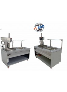 Fogón de churros eléctrico 15+15L con Mostrador y Cubetas GN1/1